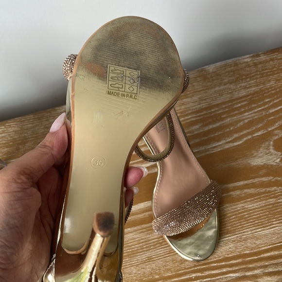 Two pairs, champagne, gold cocktail heels - Picture 7 of 12